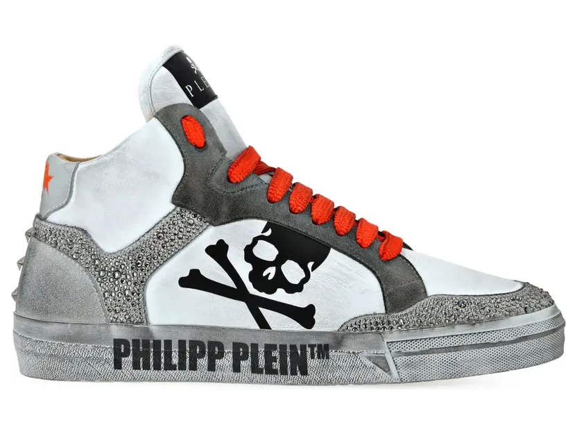 Philipp Plein Strass Retrokickz TM High-Top-Sneakers “White” (AADSUSC0681PLE075N)