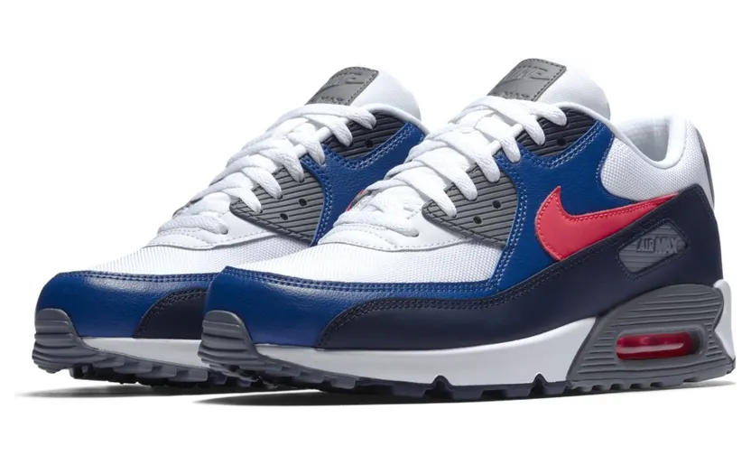 Nike Air Max 90 White Solar Red Obsidian (537384-135)