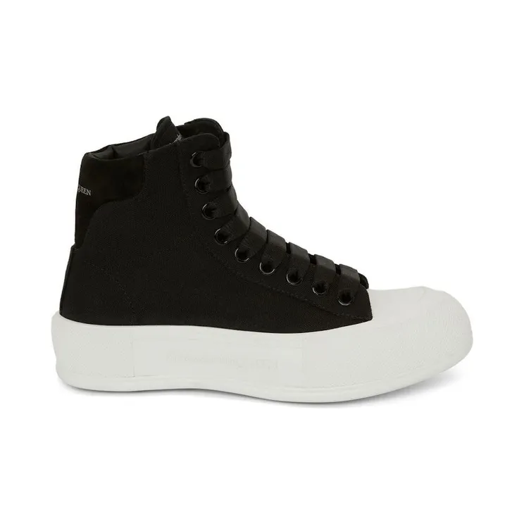 Alexander McQueen Deck Plimsoll High Top Black White (666381W4MV71070)