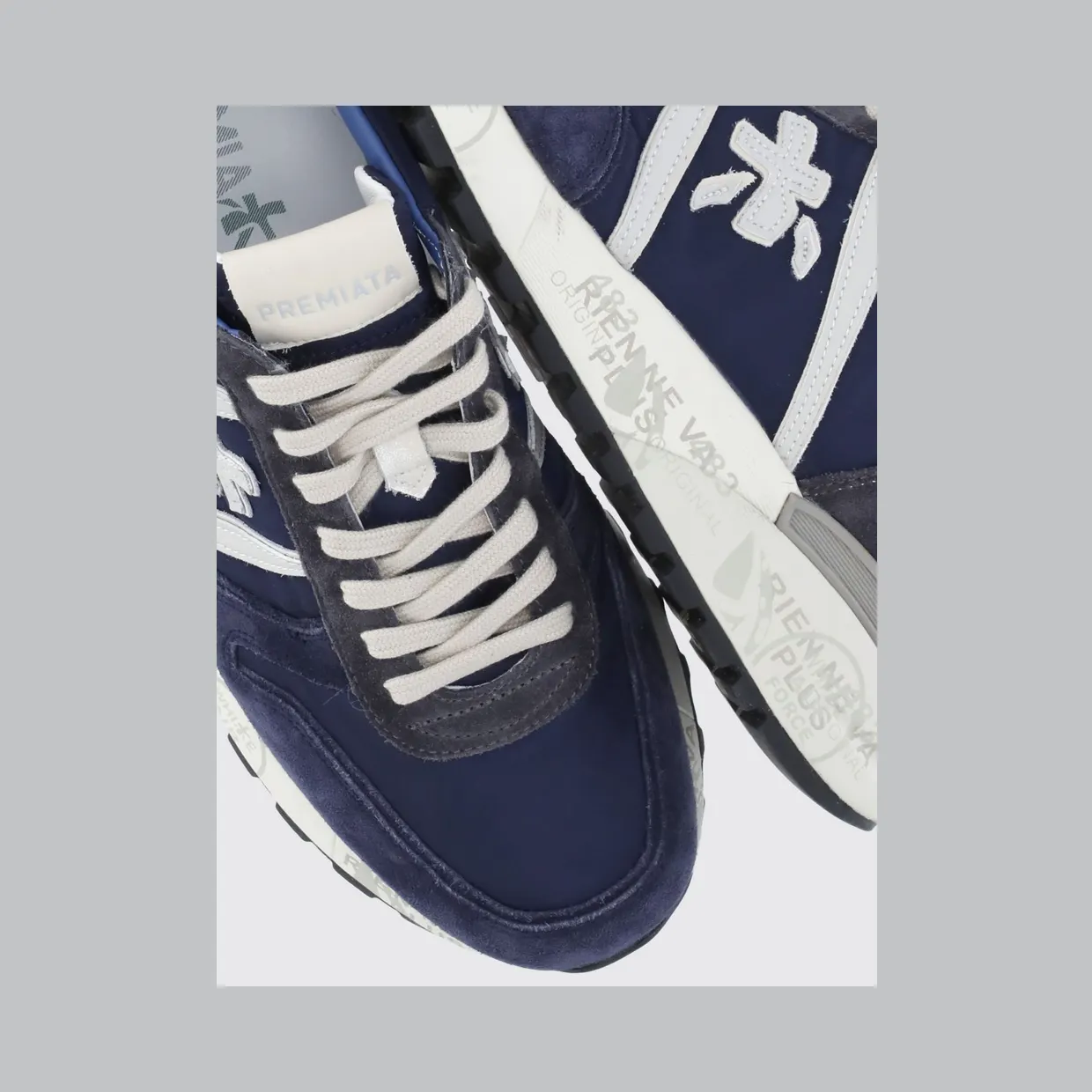 Premiata Lander Suede and Nylon Sneakers Blue (LANDER7204) (3)