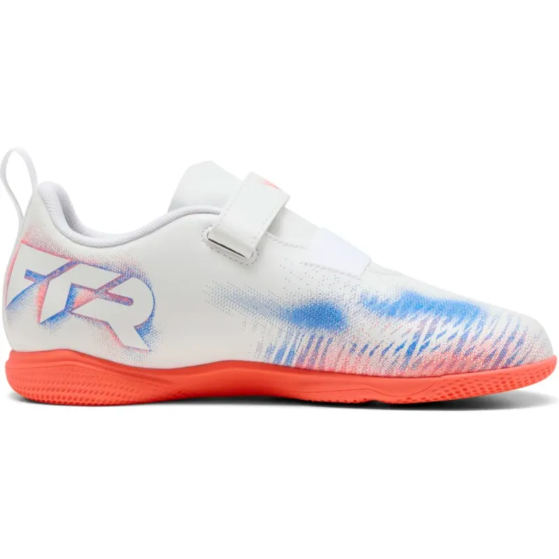 Puma Future 8 Play IT Fußballschuhe Kids 01 – PUMA white/PUMA black/glowing red 34 für Kids, weiß, Größe 28 EU / 10 Kids UK (108629)