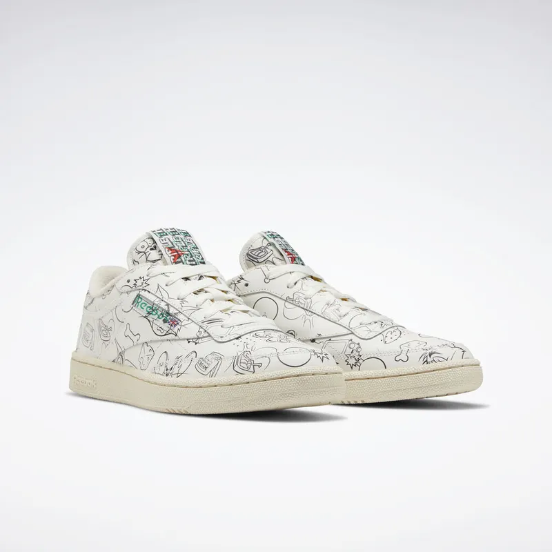 Reebok Club C Tom & Jerry All-Over Chalk/Paper White-Excellent Red (Other Brands Other)