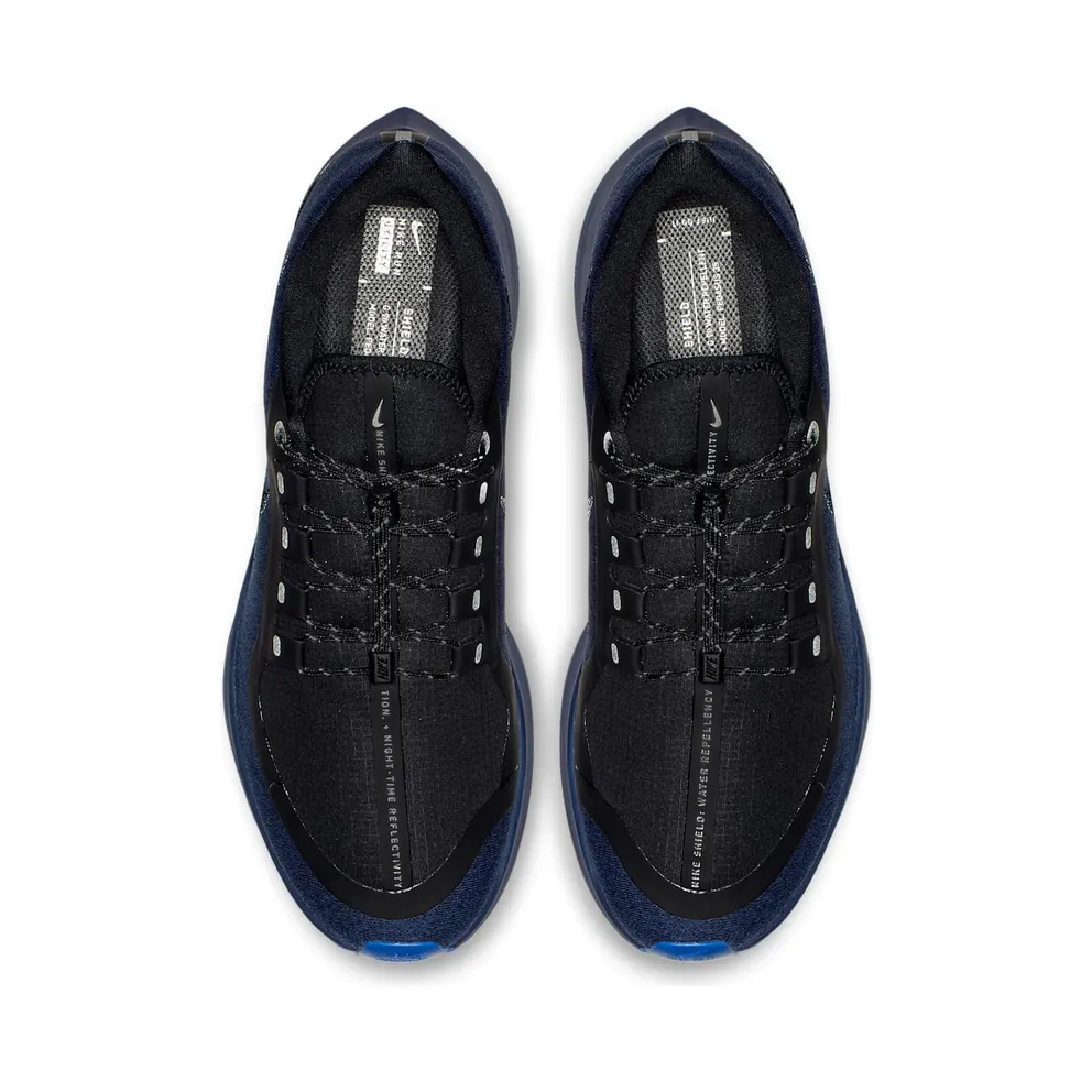 Nike Air Zoom Pegasus 35 Shield “Black / Blue Void / Racer Blue / Metallic Silver” (AA1643-003)