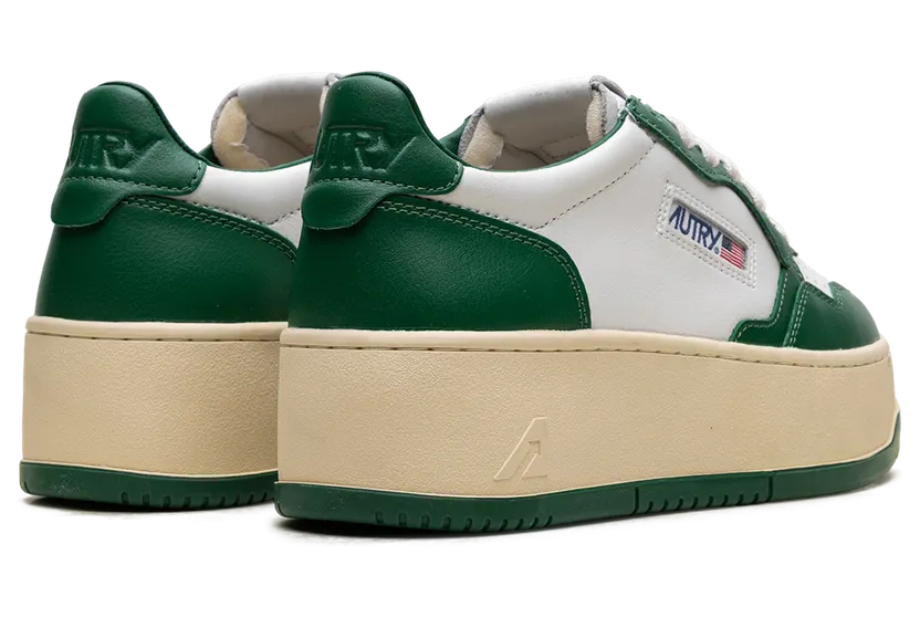Autry Platform Low “White/Green” (PTLW-WB03) (2)