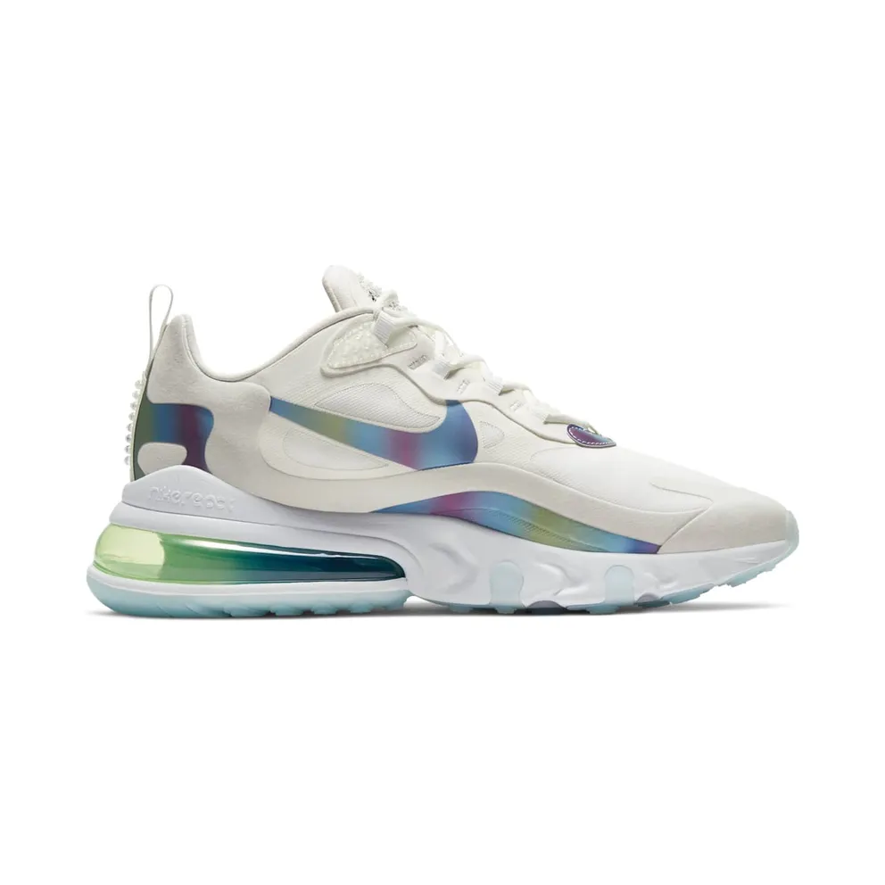 Nike Air Max 270 React Bubble Pack White Summit White/Multi-Color-Platinum Tint (CT5064-100)