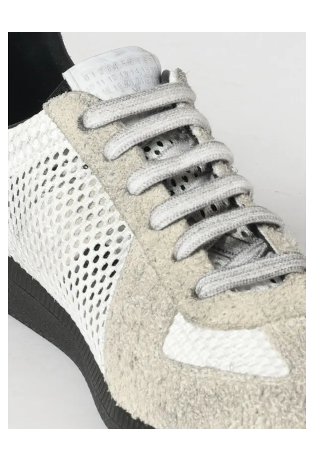 Maison Margiela Replica Used Suede and Mesh Nylon Sneakers Grey (S97WS0100P7645H0966) (3)