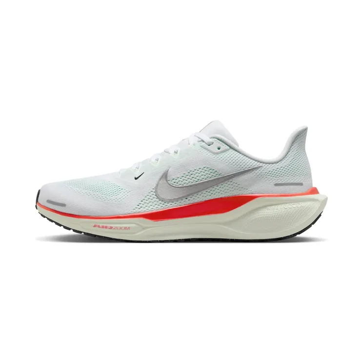 Nike Air Zoom Pegasus 41 “White / Barely Green / Bright Crimson / Metallic Silver” (FD2722-115)