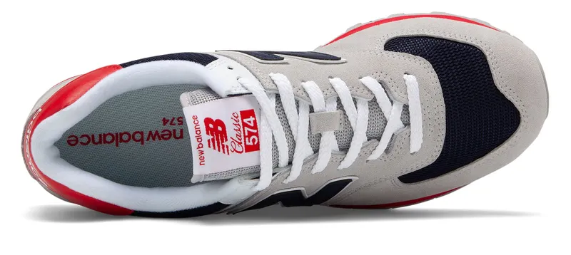 New Balance 574 Classic Grey Navy Red Grey/Navy-Red (ML574MUB)