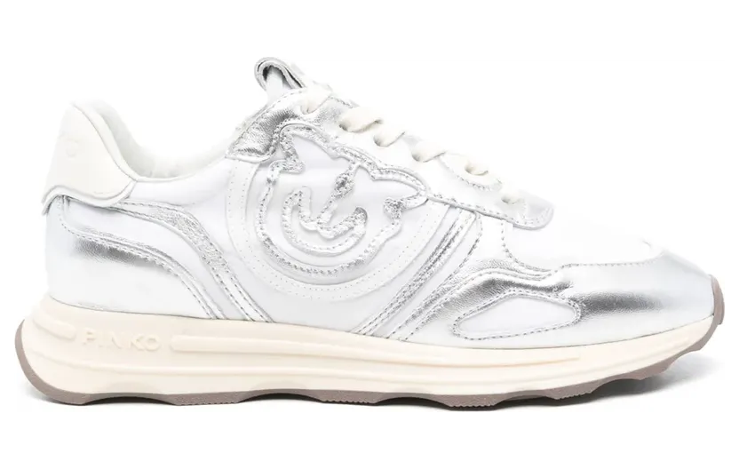 PINKO Sneakers met Love Birds-patroon – Zilver (SS0087P085)