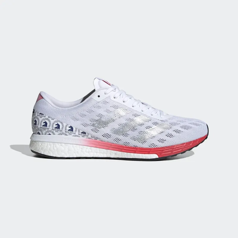Adidas Adizero Boston 9 ‘White Scarlet’ Cloud White/Silver Metallic/Scarlet (FX8499)
