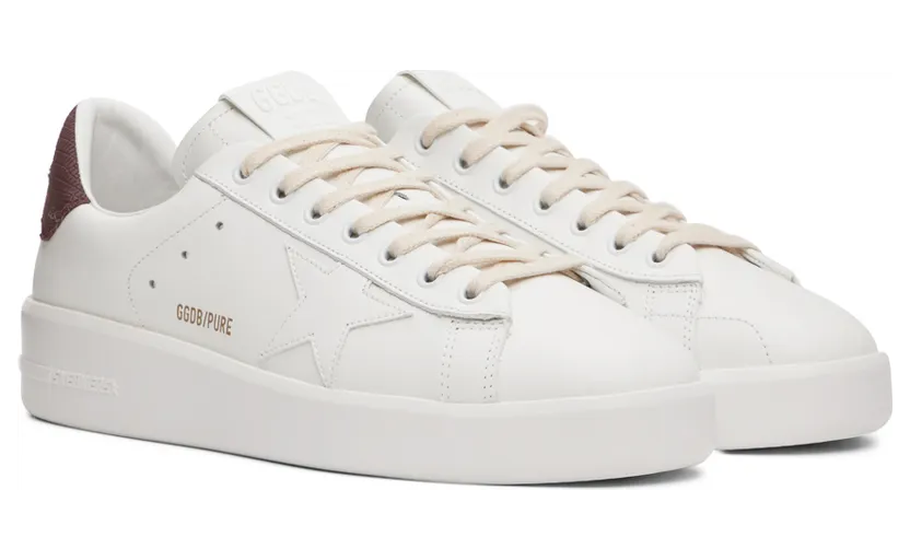 Golden Goose White & Burgundy Purestar Sneakers (GMF00197.F003251.10360) (4)