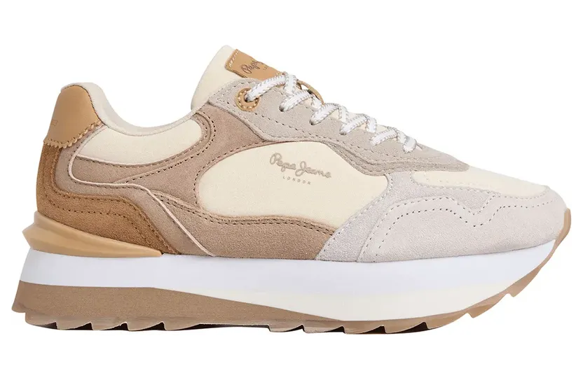 Pepe Jeans PèPè sneaker Crème / Camel / Cognac / Grijs (PLS600064-806)