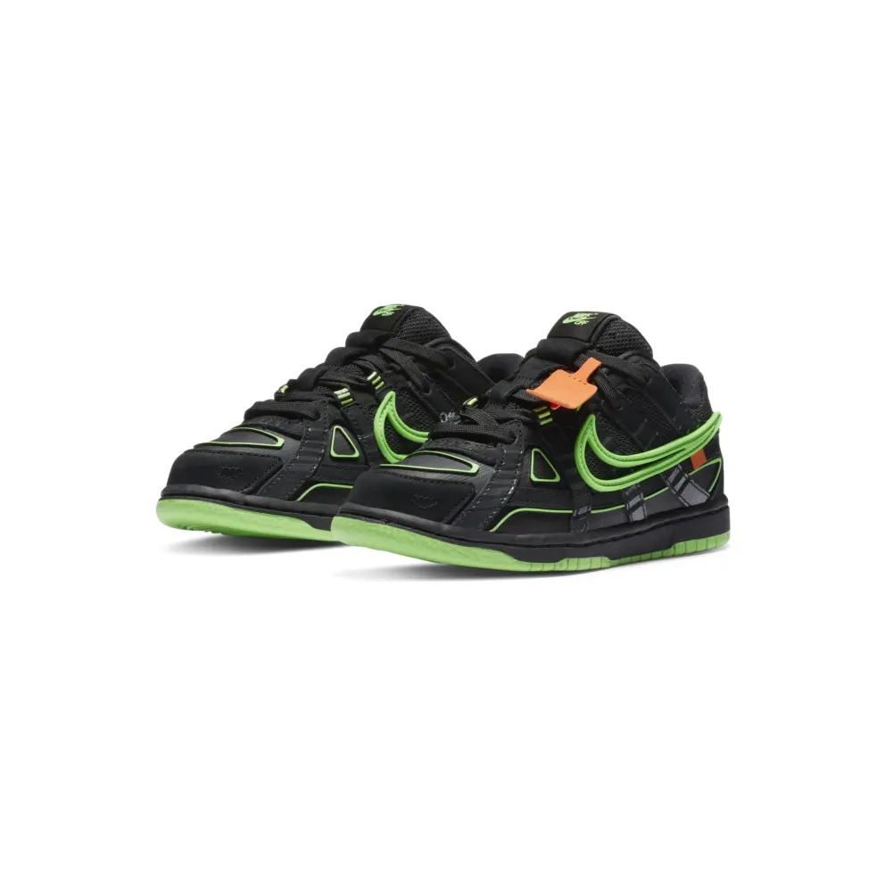 Nike Air Rubber Dunk Off-White Green Strike (PS) Black/White-Green Strike (CW7410-001)