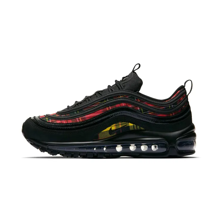 Nike Air Max 97 Tartan Black (W) “Black / University Red / Amarillo” (AV8220-001)