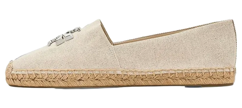 Tory Burch Eleanor Espadrille Womens “New Cream Silver” (184637-052)