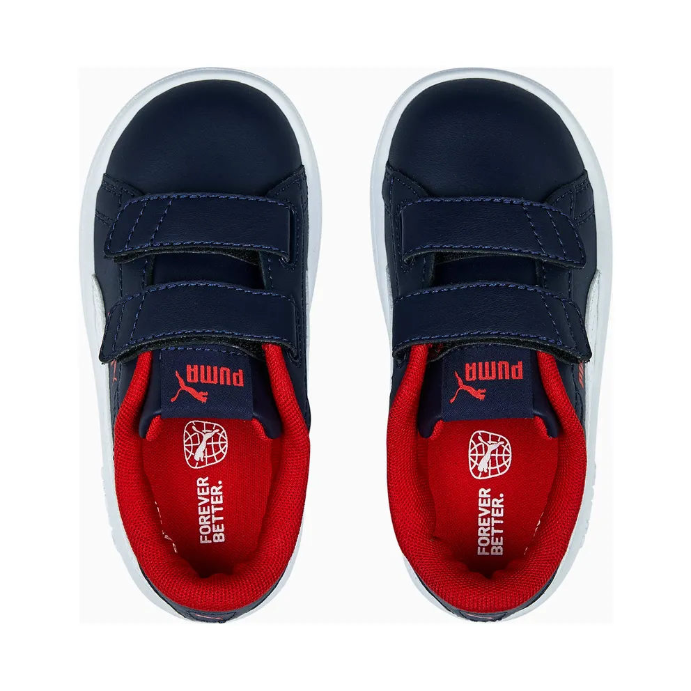 Puma Smash 3.0 Leather V Baby White/Blue/Red (392034-04)