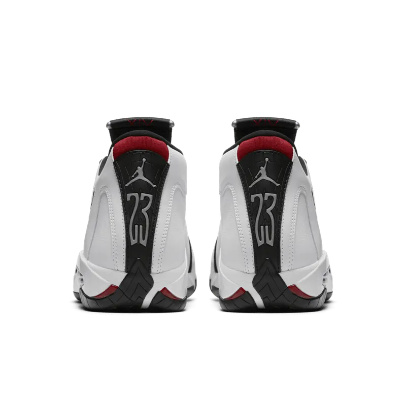 Jordan 14 Retro Black Toe (2014) White/Black-Varsity Red-Metallic Silver (487471-102)