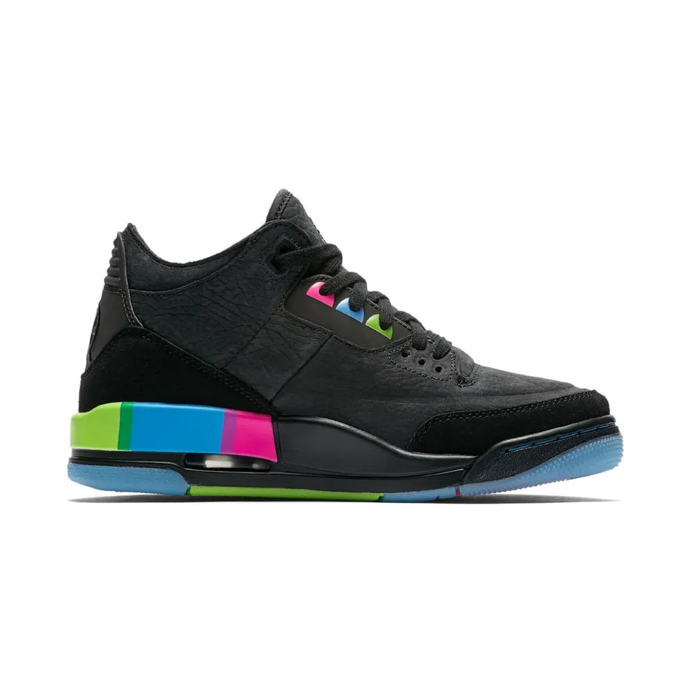 Jordan 3 Retro Quai54 GS (2018) Black/Black/Electric Green (AT9194-001)