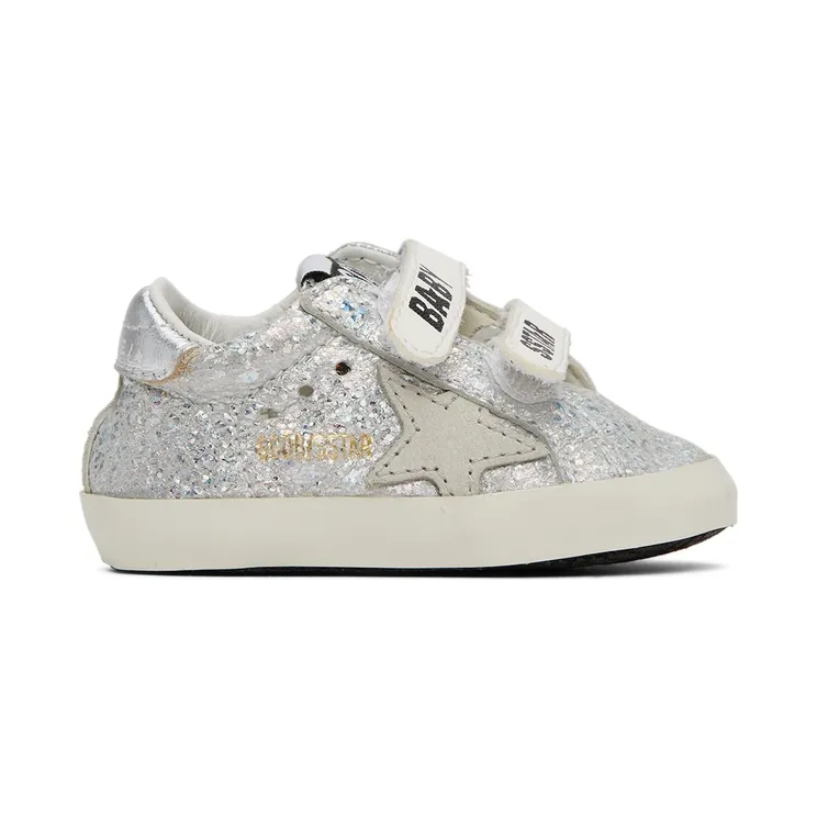 Golden Goose Baby Silver Velcro School Sneakers (GIF00166.F002037.70160)