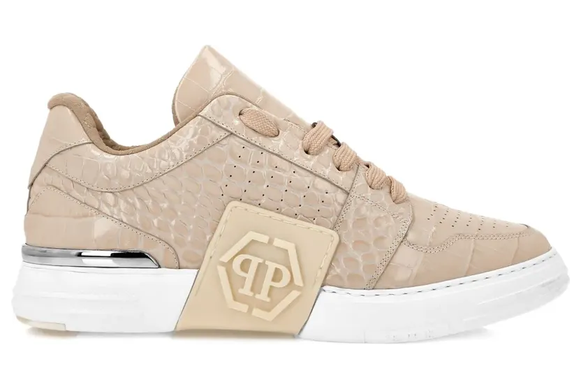 Philipp Plein Sneakers met krokodillen-reliëf – Beige (SAESUSC0695PLE010N)