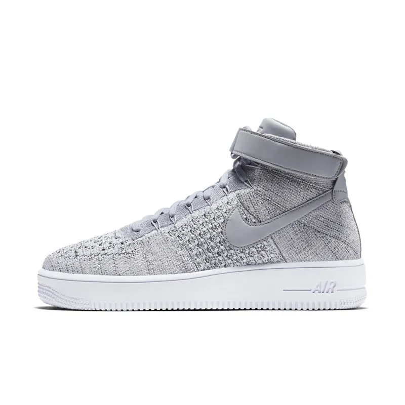 Nike Af1 Ultra Flyknit Mid Wolf Grey / Wolf Grey-White Wolf Grey/Wolf Grey-White (817420-003)