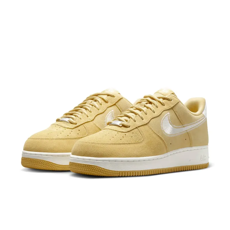 Nike Air Force 1 Low ’07 LV8 “Buff Gold Sail Embroidered Swoosh” (HJ4465-700)