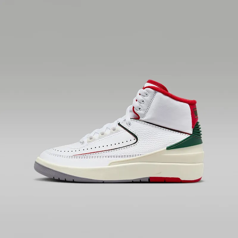 Air Jordan 2 GS “White / Fir / Sail / Fire Red” (DQ8562-101)