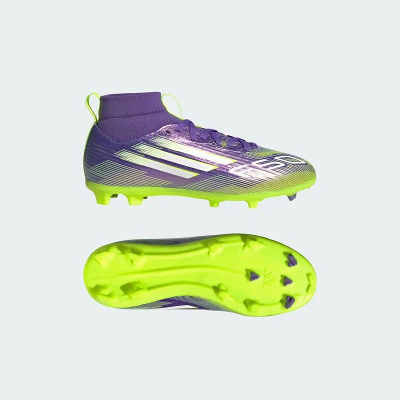 adidas F50 League Mid-Cut FG/MG Purple Rush Cloud White Lucid Lemon (JI3547)