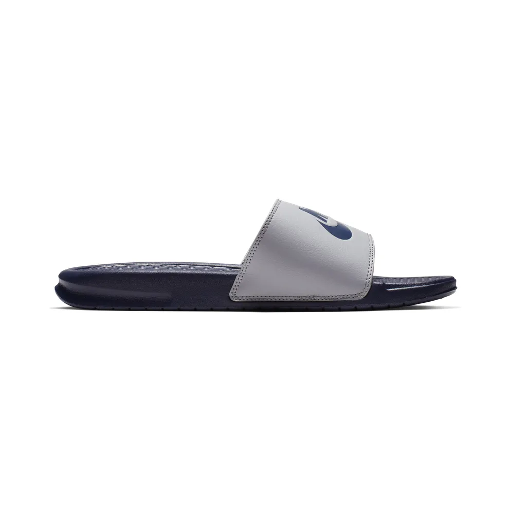 Nike Benassi Jdi Slide “Wolf Grey / Midnight Navy” (343880-024)