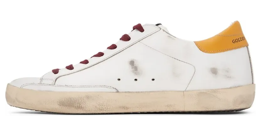 Golden Goose Super-Star White Yellow Burgundy Snakeskin Patch (GMF00101F00202510766) (3)