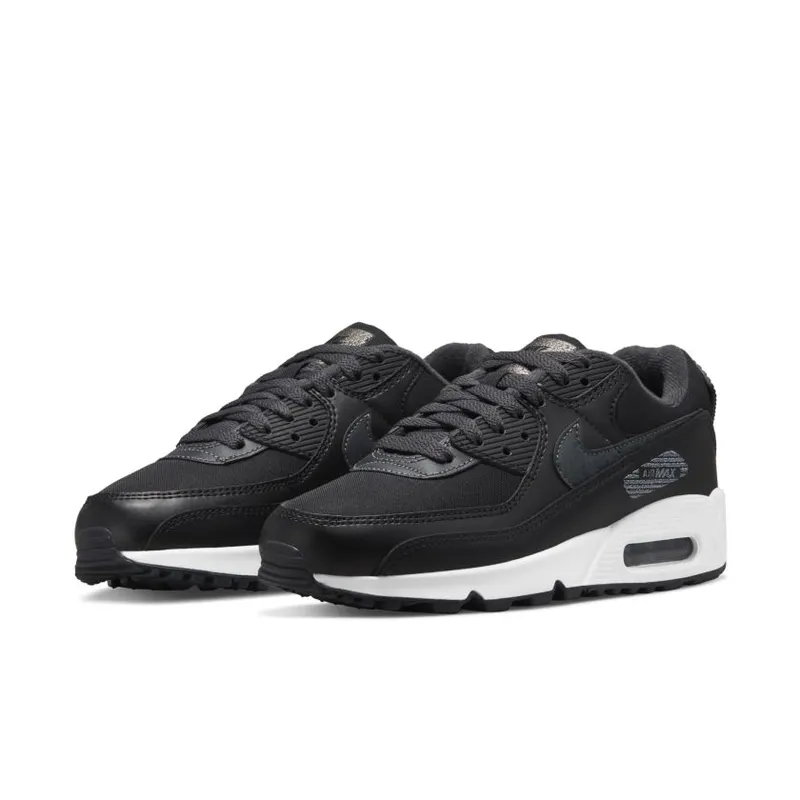 Nike Air Max 90 Black Metallic Silver (W) (DC9445-001)
