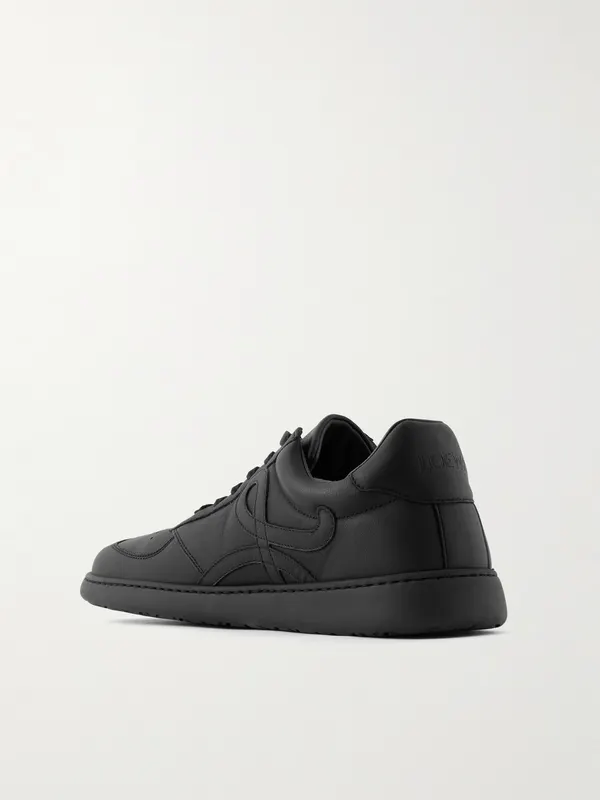 Loewe Jambo Logo-Appliquéd Leather Sneakers Black (M816282XBN) (4)