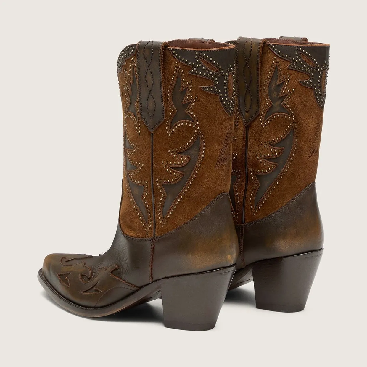 Golden Goose ’70 Wish Star Low Boots In Brown Leather With Heel And Micro-Studs (GWF01139.F008815.55381) (4)
