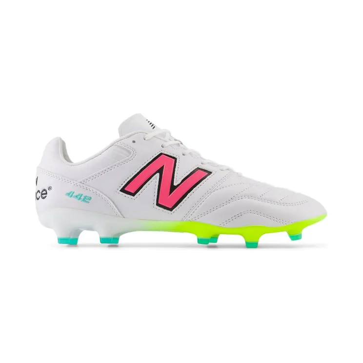 New Balance 442 Pro FG v2 White Hi-Lite Neon Pink (MS41FMWH)