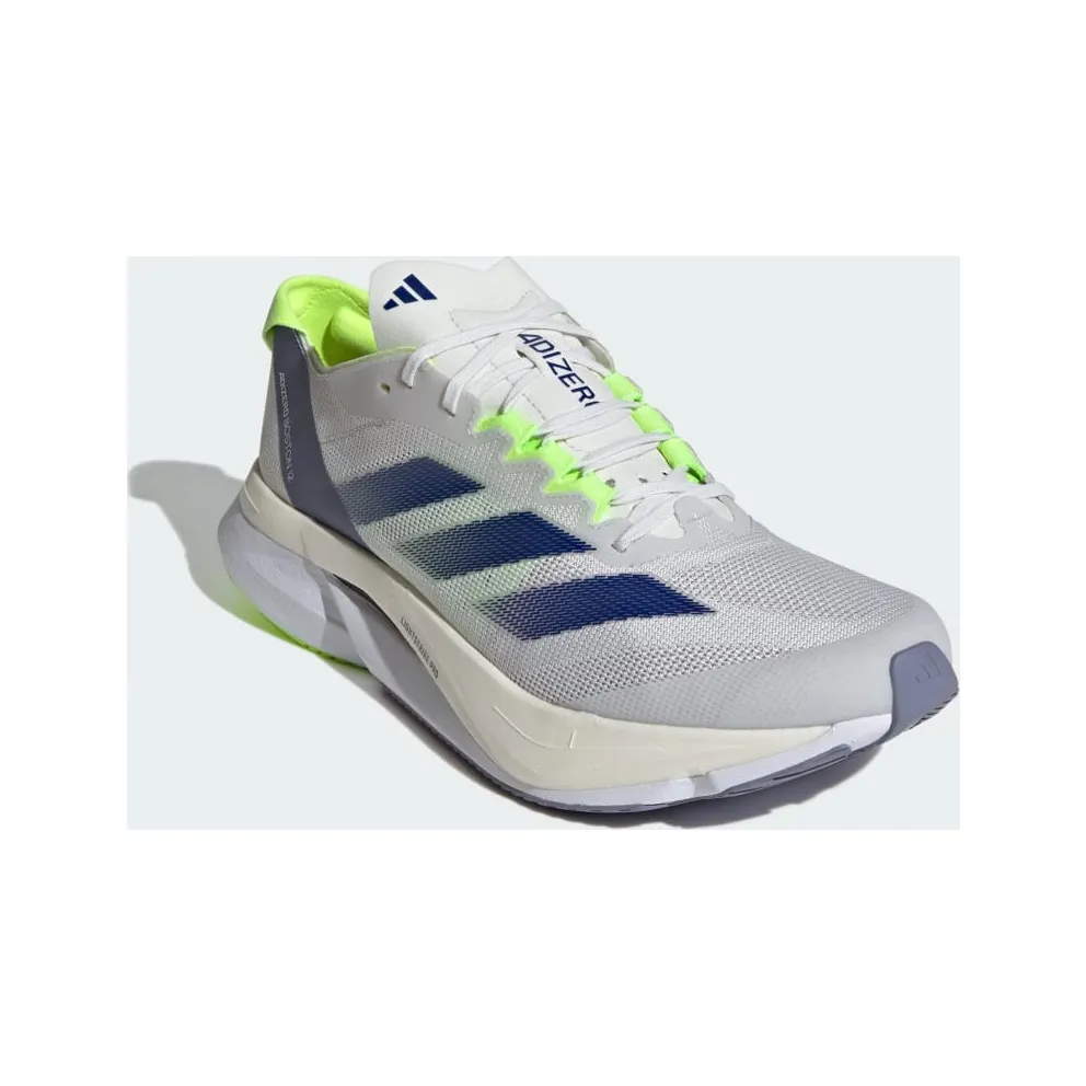adidas Adizero Boston 12 Crystal White / Royal Blue / Lucid Lemon (IE8493)