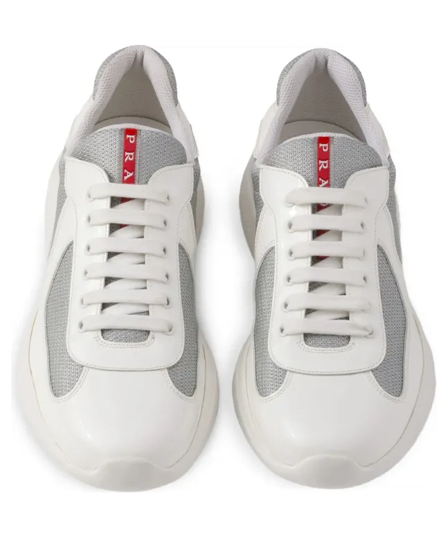 Prada Patent Leather and Technical Fabric America’s Cup “White/Grey” (4E3400 F G000 ASZ F0J36) (2)