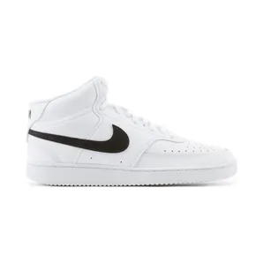 Nike Court Vision Mid White Black Pebbled Swoosh “Black / White / Metallic Dark Grey” (CD5466-008)