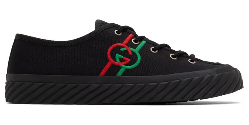Gucci Black Interlocking G Sneakers (703032 9ARZ0)