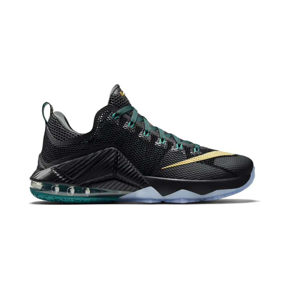 Nike LeBron 12 Low SVSM Black/Metallic Gold-Anthracite-Radiant Emerald (724557-070)