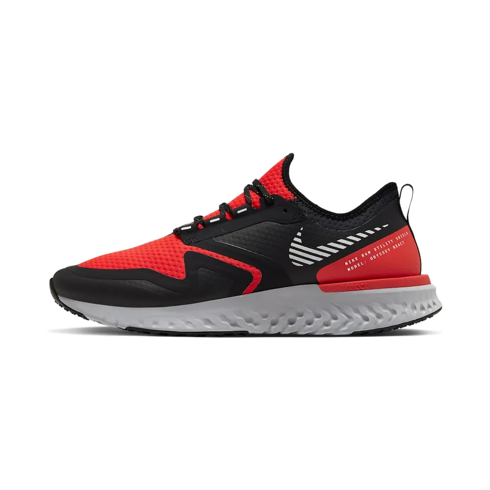 Nike Odyssey React 2 Shield ‘Habanero Red Black’ Habanero Red/Black/Thunder Grey/Metallic Silver (BQ1671-600)