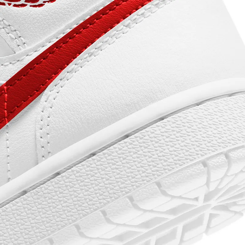 Air Jordan WMNS 1 Mid White Red (2020) (BQ6472-106)