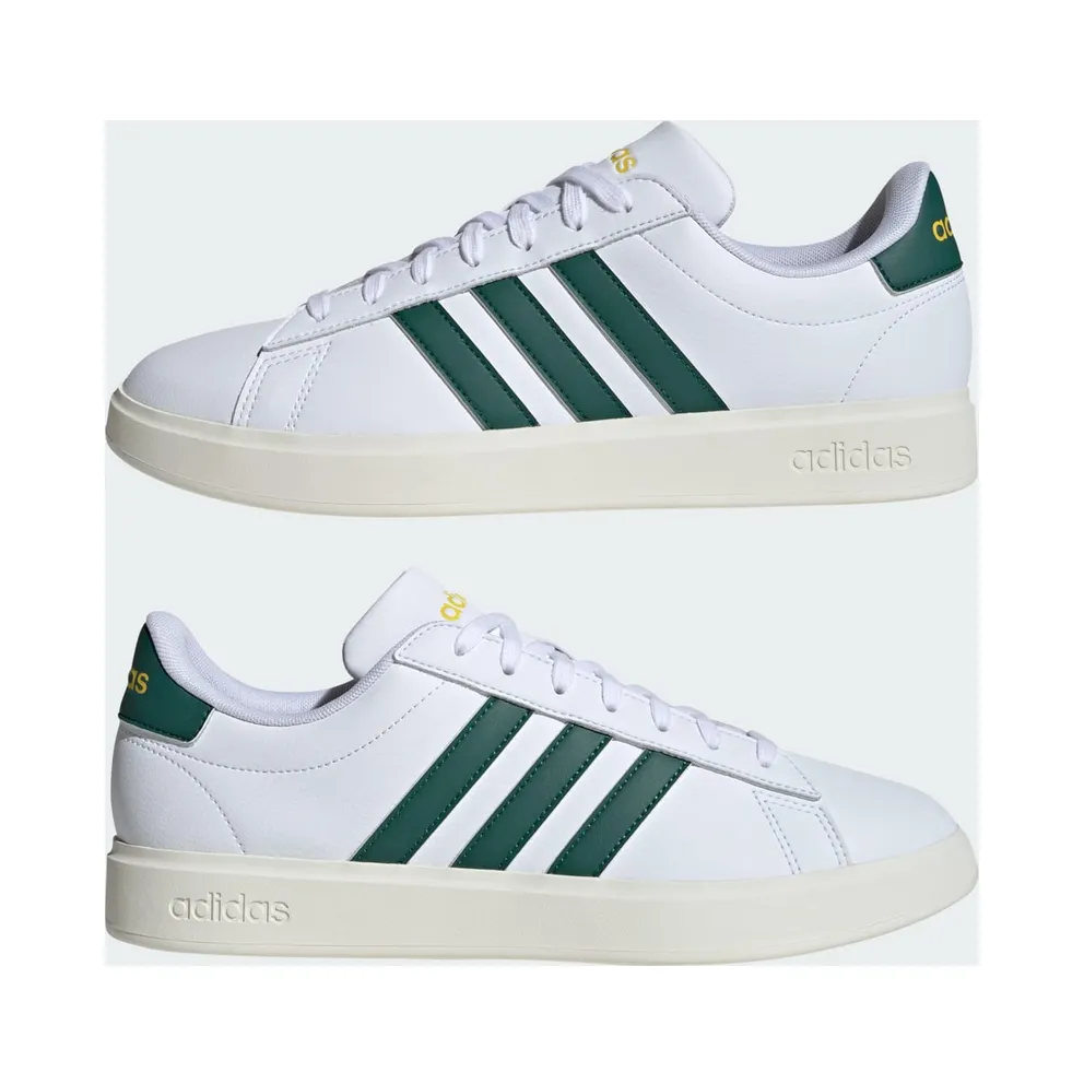 Adidas Grand Court Cloudfoam Comfort Cloud White / Collegiate Green / Utility Yellow (ID1171)