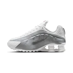 Nike Shox R4 GS “White / Bright Crimson / Metallic Silver” (CW2626-101)