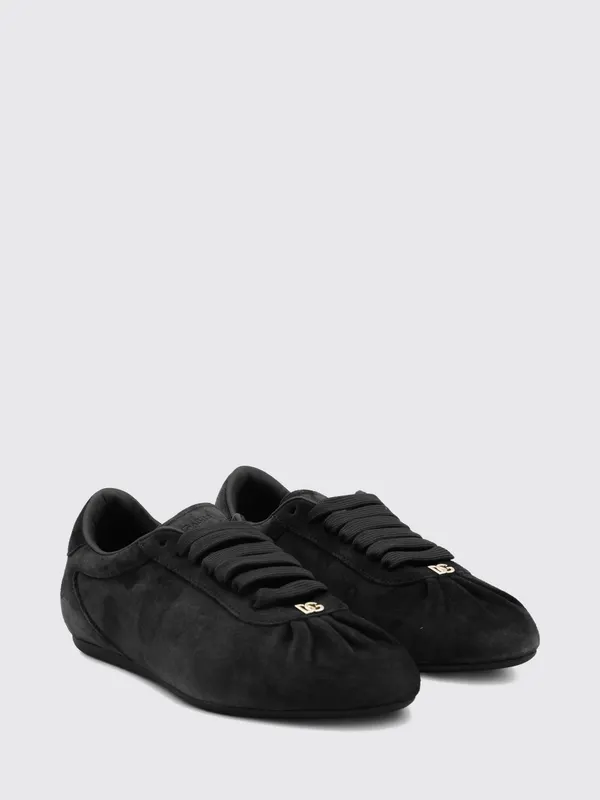 Dolce & Gabbana Suede Low-Top with Embossed Logo Black (CK2485A058180999)