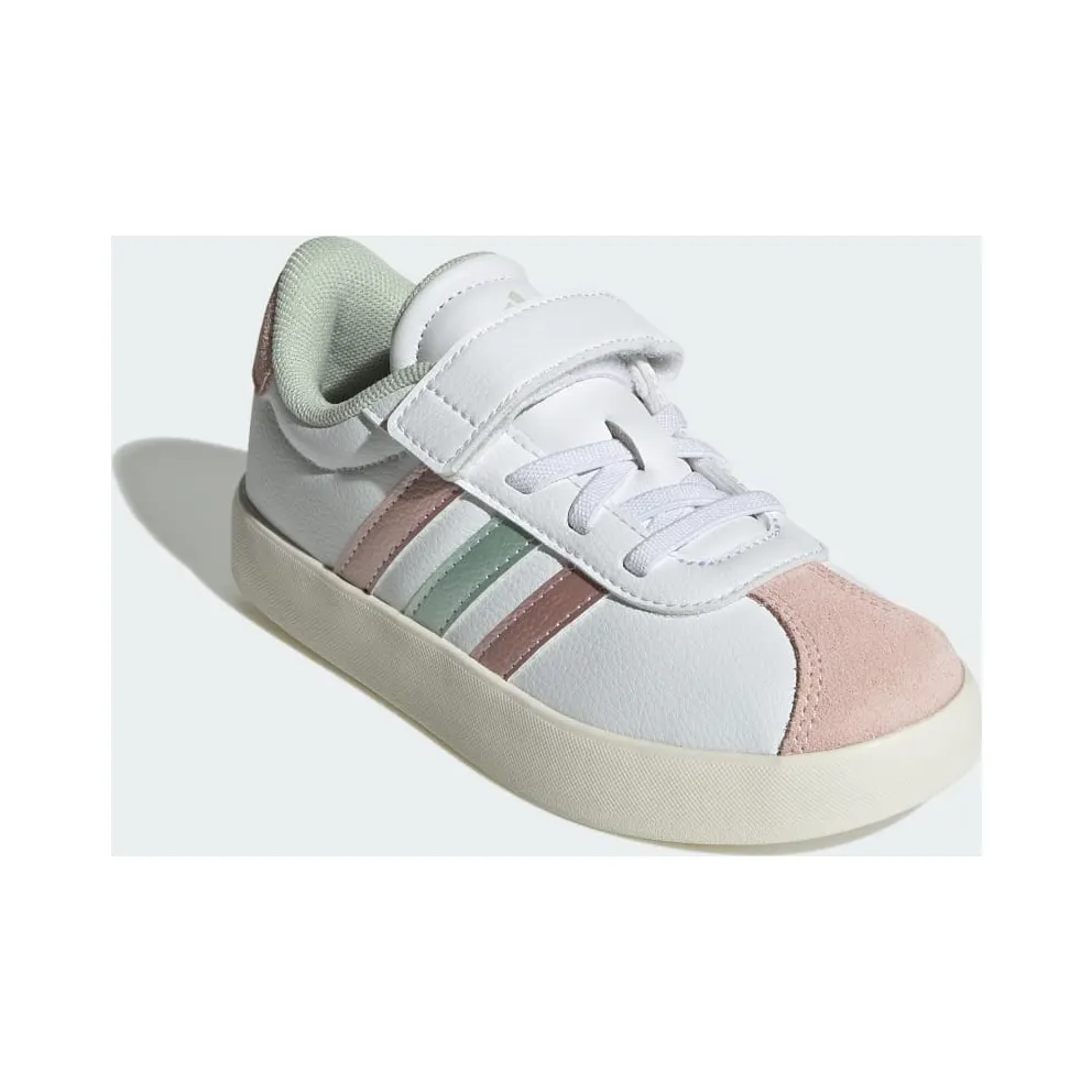 Adidas VL Court 3.0 Skateboard Shoes Kids Cloud White / Linen Green Met. / Sandy Pink Met. (IH4952)