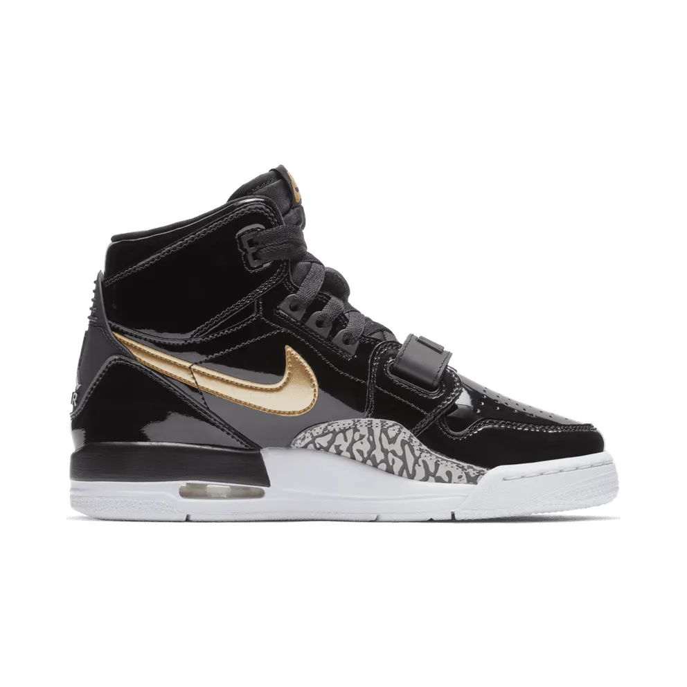 Jordan Legacy 312 Black Gold Patent (GS) Black/Metallic Gold-White (AT4040-007)