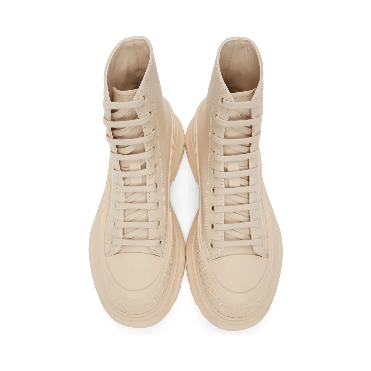 Alexander McQueen Beige Tread Slick High Sneakers (627206WIAG65593) (5)