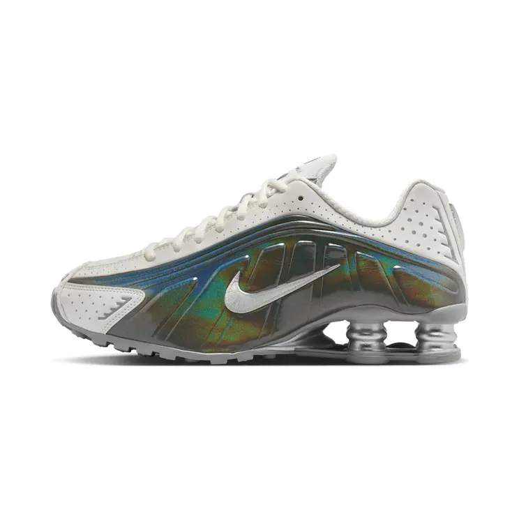 Nike Shox R4 White Iridescent “Summit White / Hydrangeas / Metallic Silver” (IB7703-100)