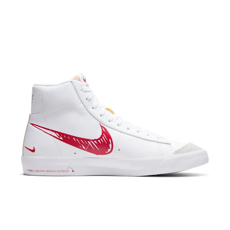Nike Blazer Mid 77 Sketch White Red Summit White/Gym Red-Sail (CW7580-100)