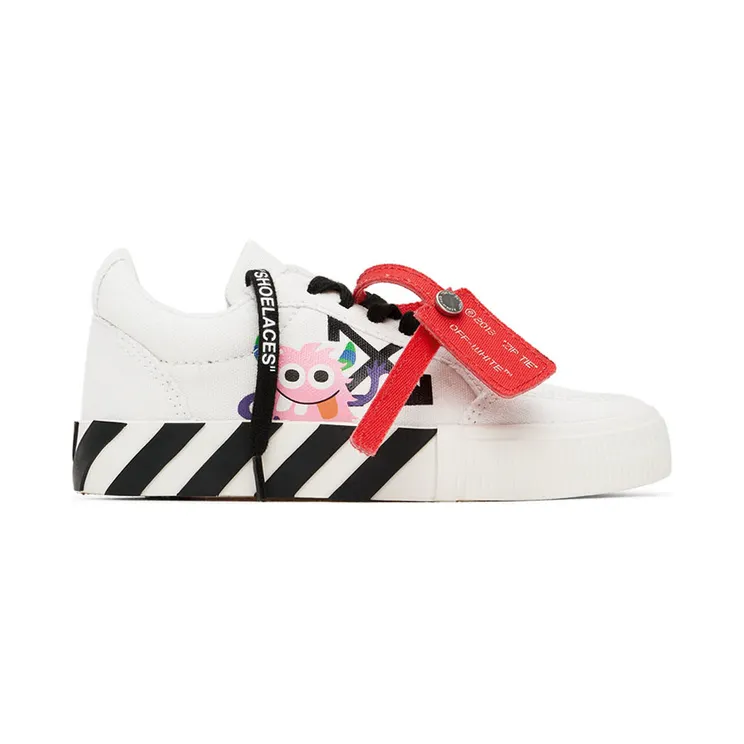 Off-White Kids White & Black Monsters Vulcanized Sneakers (OGIA001S22FAB0020110)